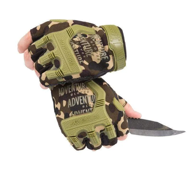 Tactical Gloves Camouflage Military Mittens For Fitness Gym Male Antiskid Motocycle Men Women Moto Half Finger Gloves