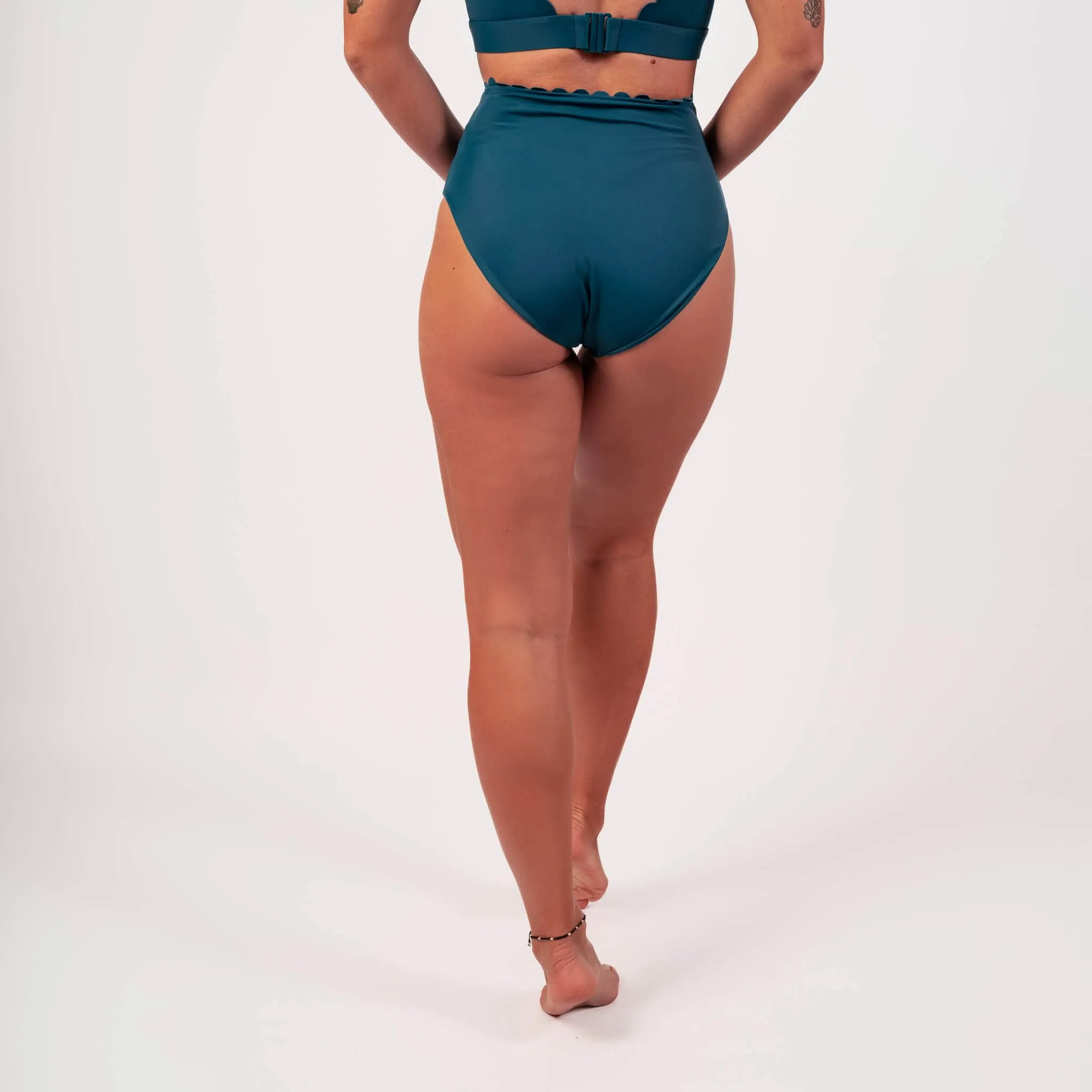 Teal Wave Bikini Bottom