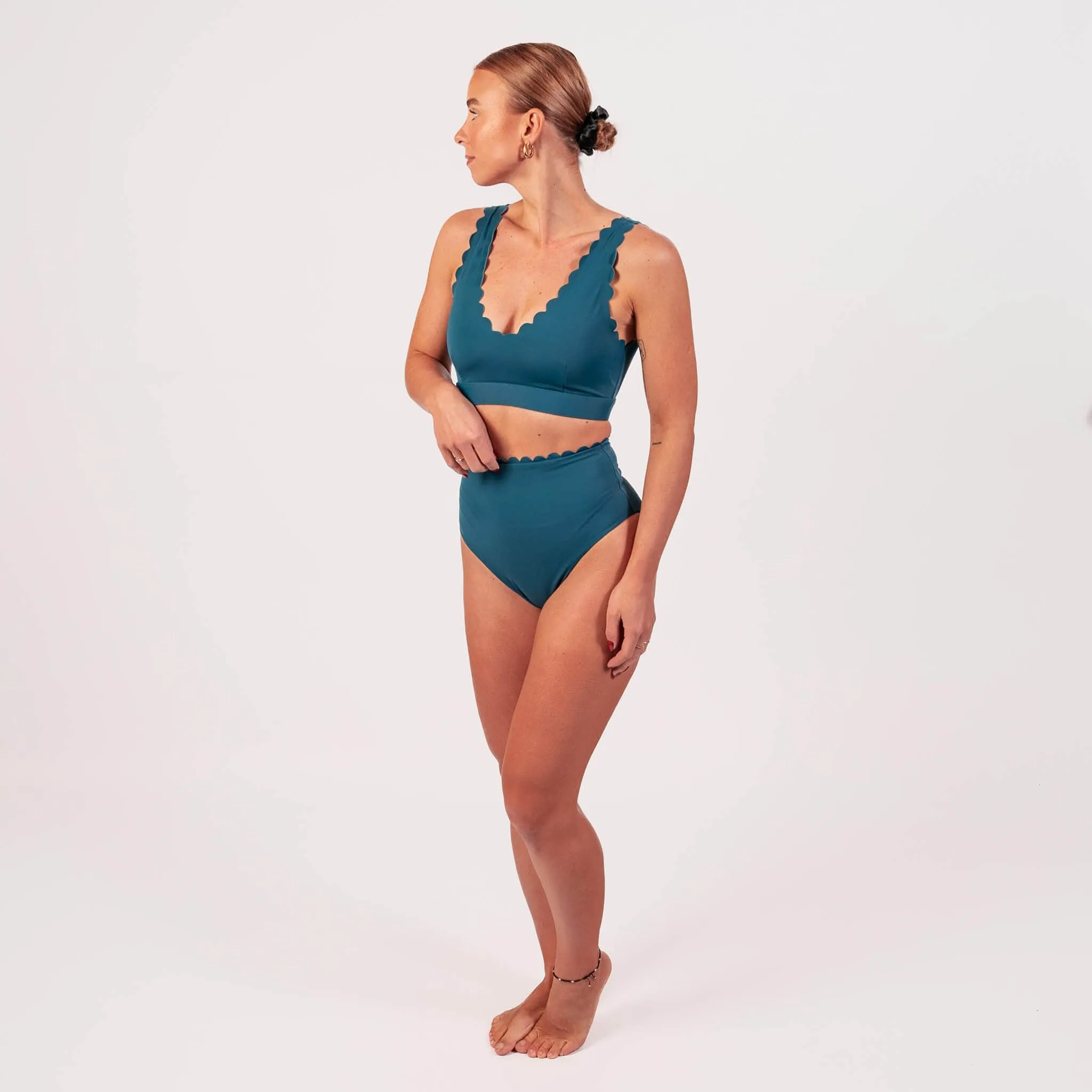 Teal Wave Bikini Bottom