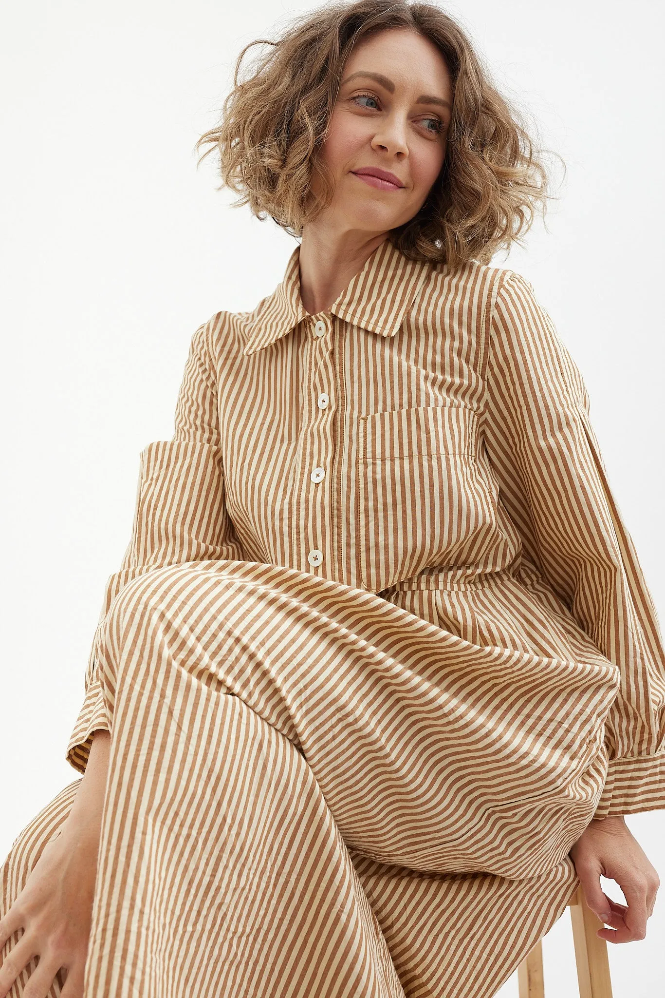 Toast - Fayre Stripe Organic Poplin Shirt Dress