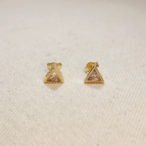 Triangle CZ Stud Earrings