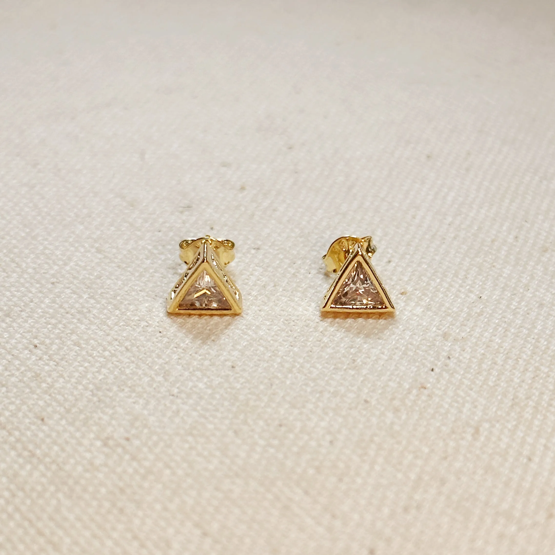 Triangle CZ Stud Earrings