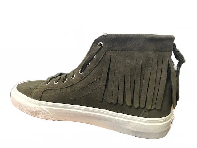 Vans unisex high sneakers in suede with fringes SK8-HI Moc VN000315JU0 ivy green-black