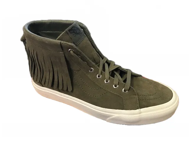 Vans unisex high sneakers in suede with fringes SK8-HI Moc VN000315JU0 ivy green-black