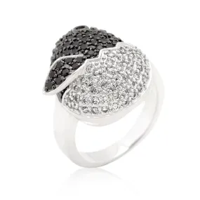 WildKlass Black and White Cubic Zirconia Baby Chick Ring