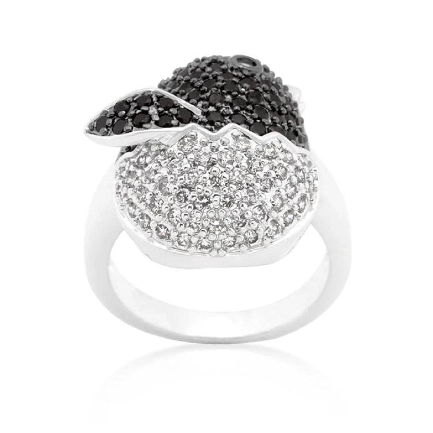 WildKlass Black and White Cubic Zirconia Baby Chick Ring