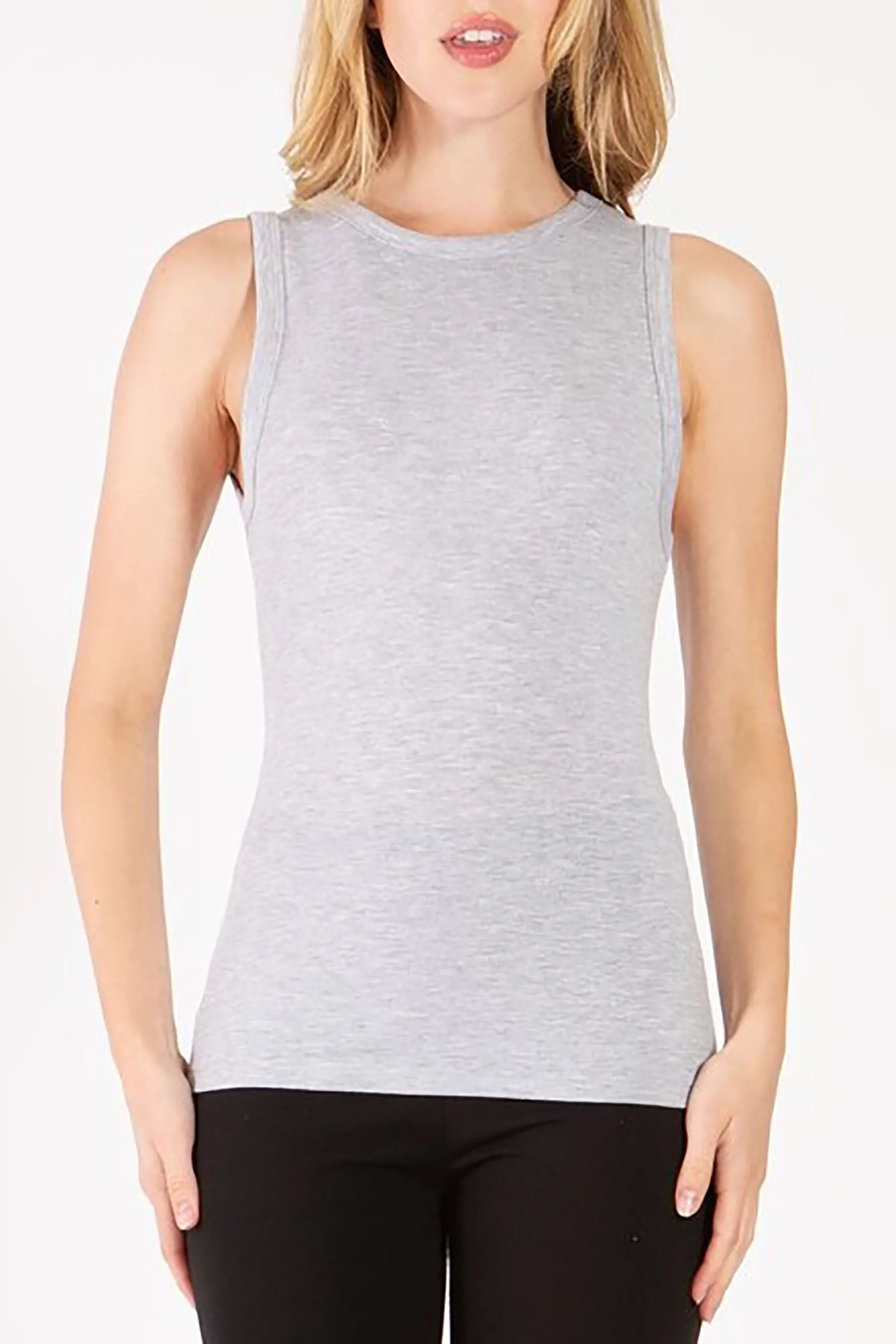 Women's Casual Sleeveless High Neck Tank Top