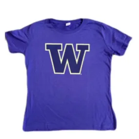 Womens Purple UW Crewneck Tee